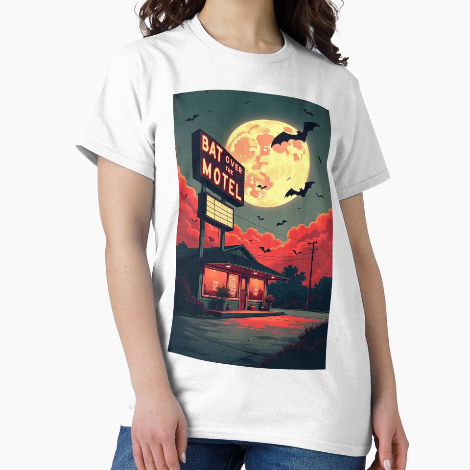 Bats Over the Motel – Vintage Horror Poster by Klysztof