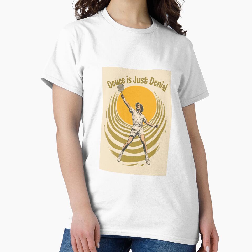Deuce Is Just Denial Funny Retro 70s Tennis Design by jojodebondy