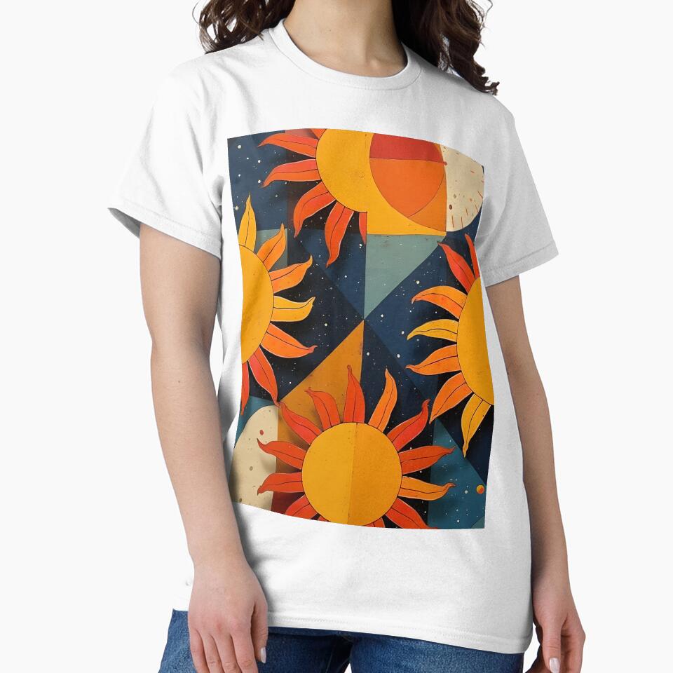 Solar Rhythm – Bauhaus Pop Art Sun& Moon Pattern by WhimsicalThredz