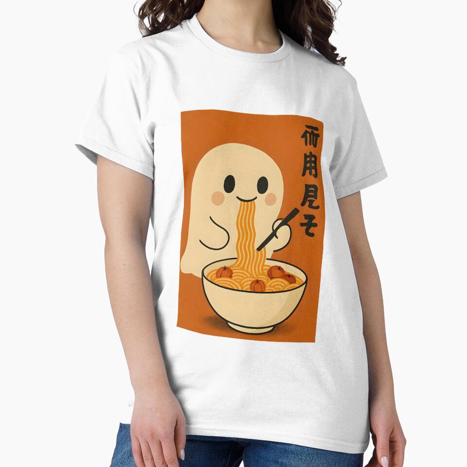 Halloween Spooky Ghost eating Pumpkin Pasta by frozencoco