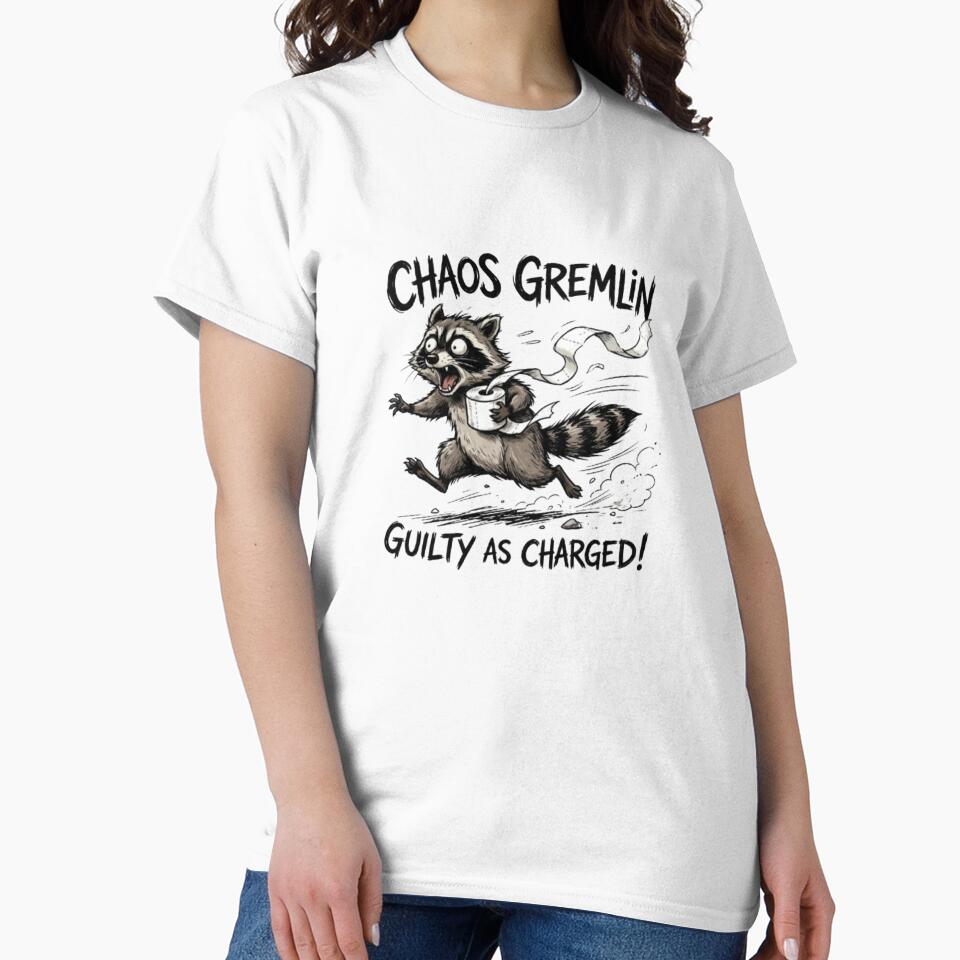 Chaotic Raccoon Toilet Paper Heist | Funny Meme T-Shirt Illustration by DmaarGroup