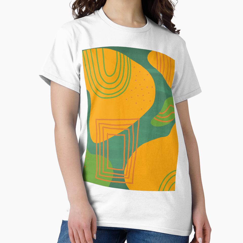 Mustard, orange, olive and teal mid century abstract pattern by Jpsmyth