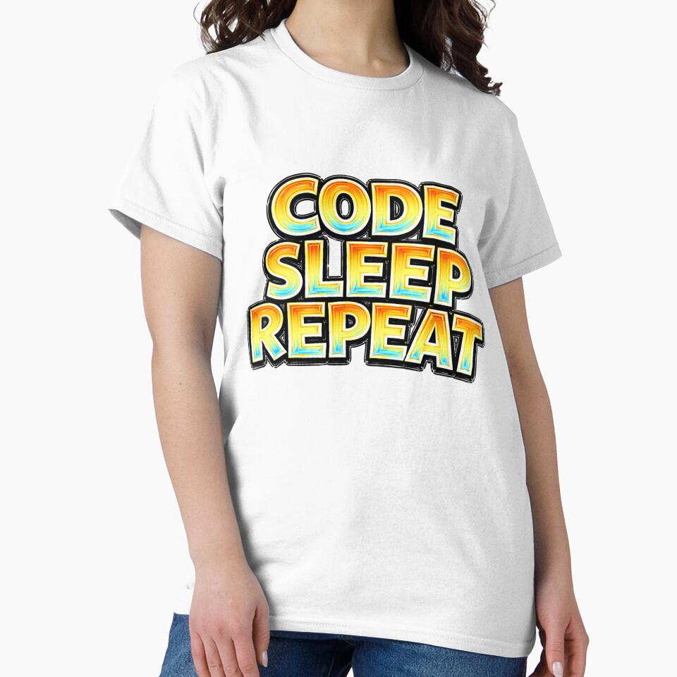 CODE SLEEP REPEAT – hand drawn childlike typography by Mac Sketches