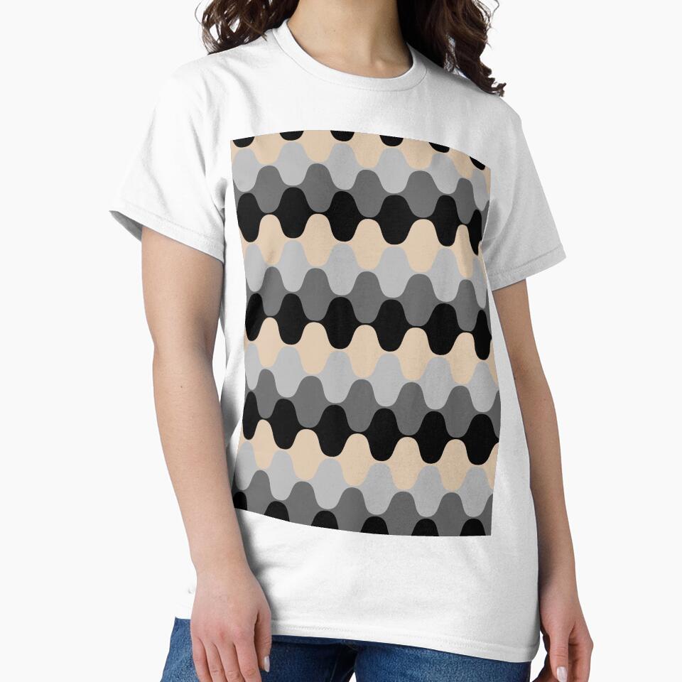 Brown Black and Gray Retro Wavy Stripe Pattern Pairs DE 2022 Trending Color Cliff's View DEC720 by ColorOfTheYears