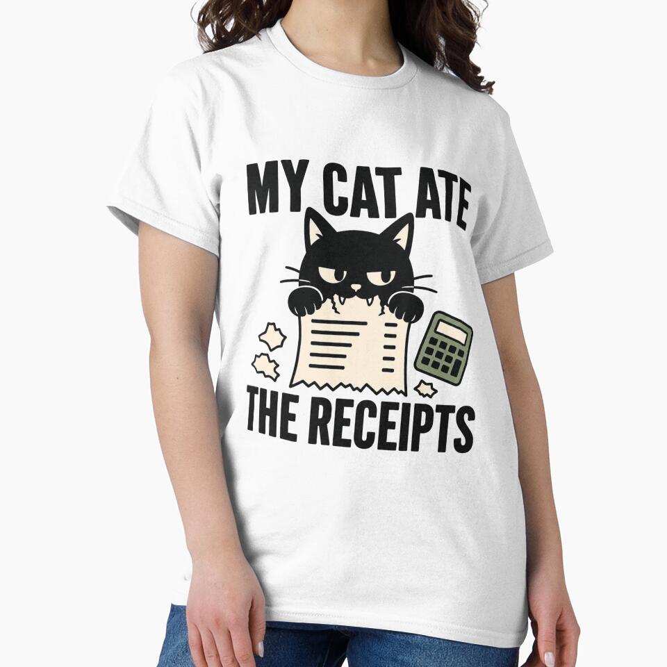 My Cat Ate The Receipts - Minimalist Accounting Cat Humor by Sursatt