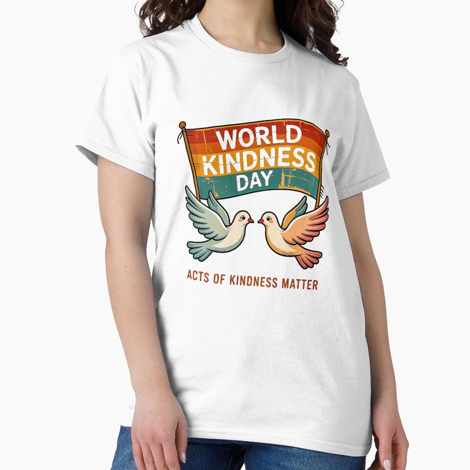 Vintage World Kindness Day Retro Doves Love Design by Amanda's Factory