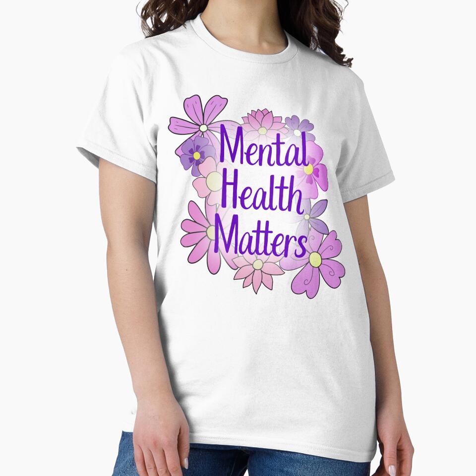 Mental Health Matters Floral Affirmation in Purple by CottoVerdi