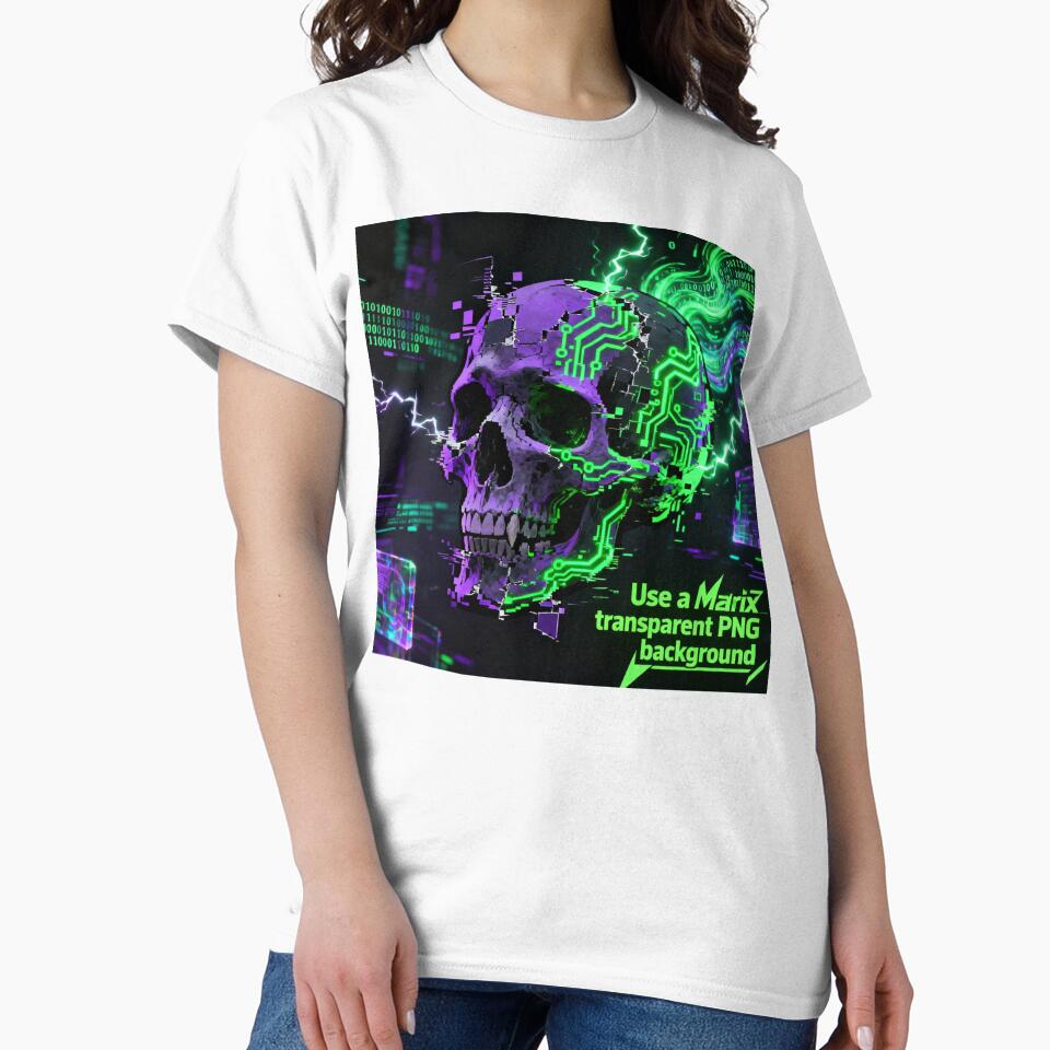 Matrix Glitch Skull by PixelStyle Studio