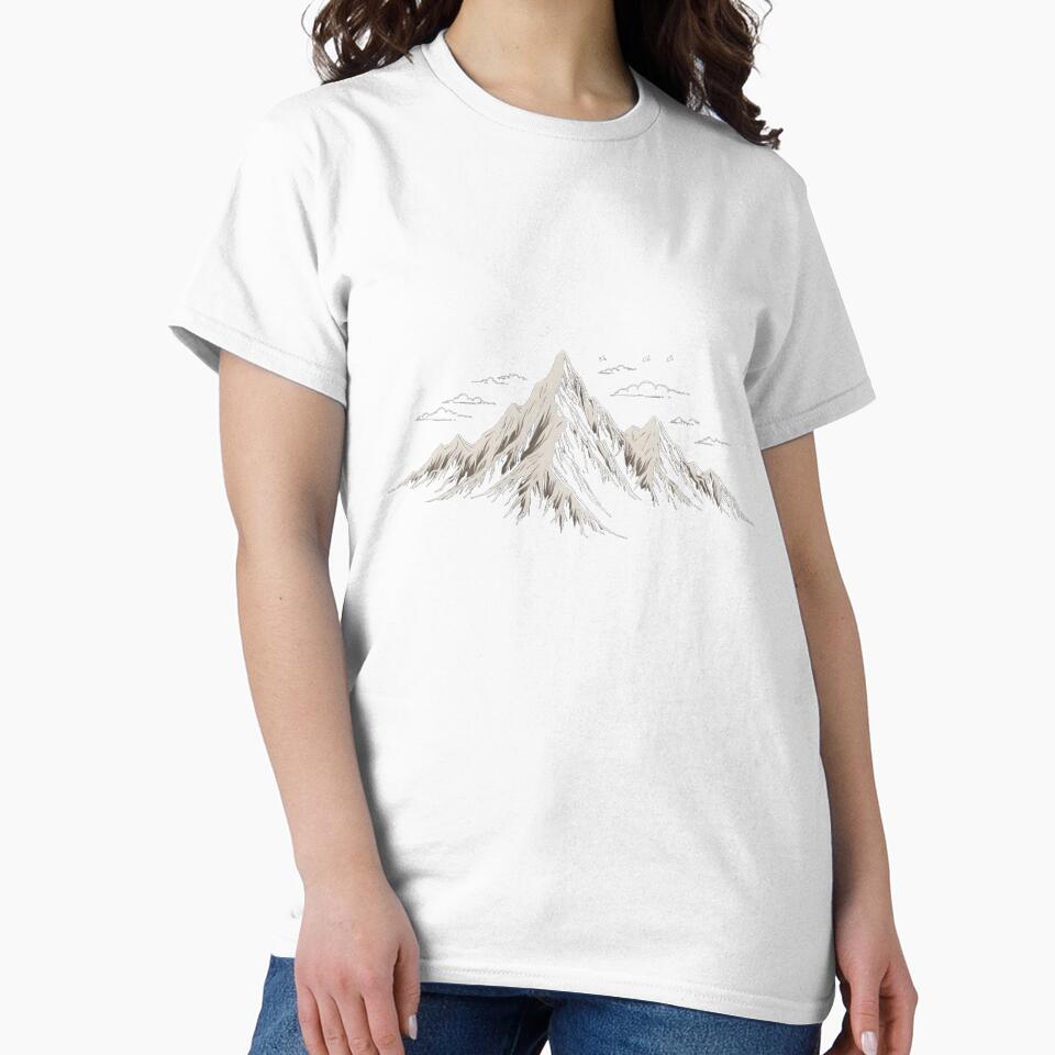 Minimalist Mountain Landscape – Nature’s Majesty - White by ImaginPictura