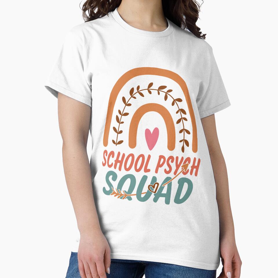 School Psych Squad Rainbow Quote Gift Idea For Men and Womens - Funny School Psych by Mmmm3344