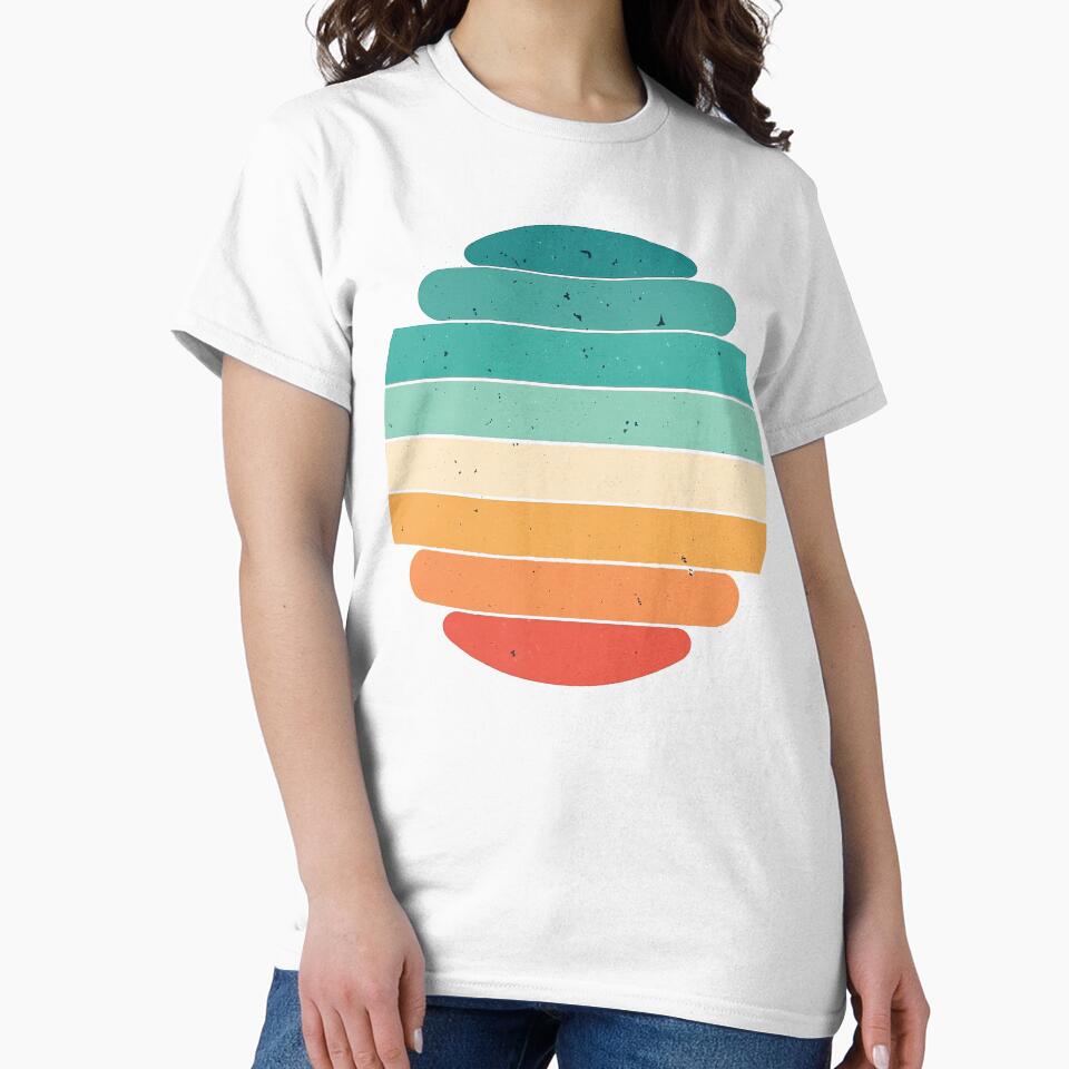 Retro Sunset Striped Circle by ArtfulWeave