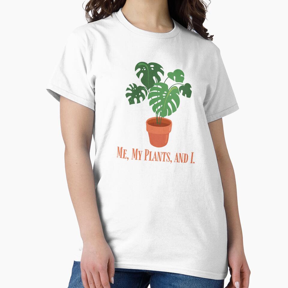 Me My Plants and I | Introvert | Funny Plant | Plant Mom | Orange | Monstera | House Plants | Plants | Plant Lady | Plant Lover | Gardener | Gardening | Plant on a Stool by ShoniwDesigns