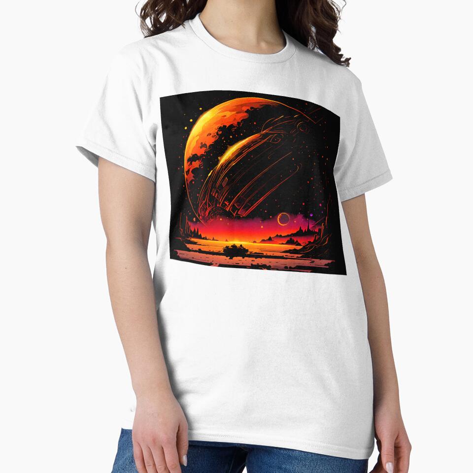 Futuristic Red Fantasy Landscape by ByteyCreatives