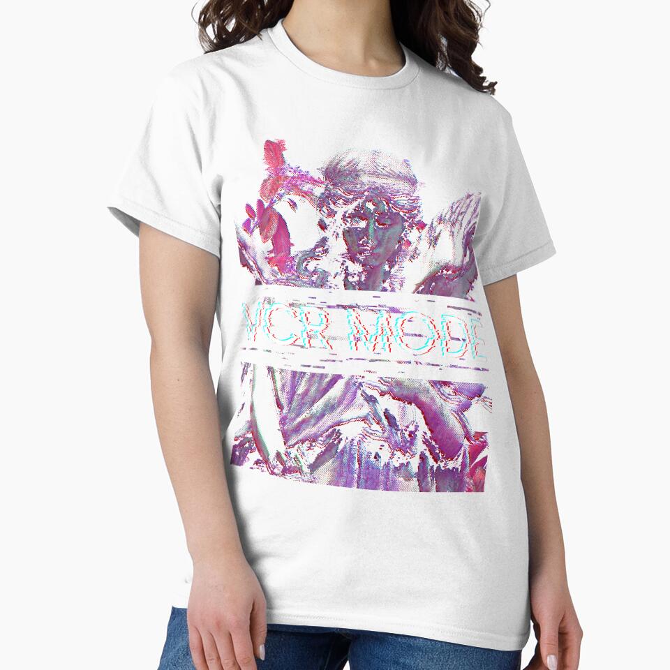 Vaporwave Synthwave Angel Vcr-Mode Glitch print by D-C-Designs