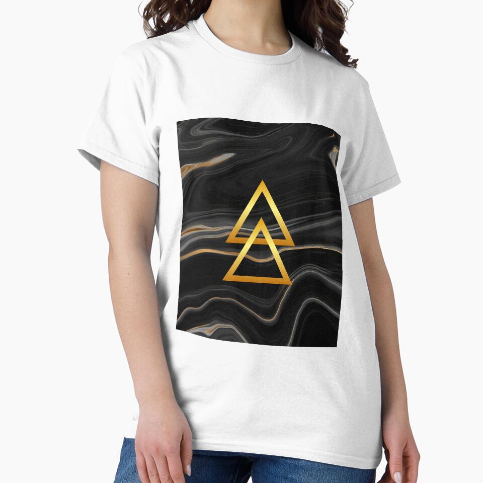 Black and Golden Marble Pyramid (Black Marble) Geometry by MindedInc