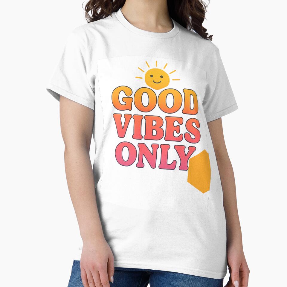 Good Vibes Only – Retro Gradient Positive Quote Design by AbigailStudio