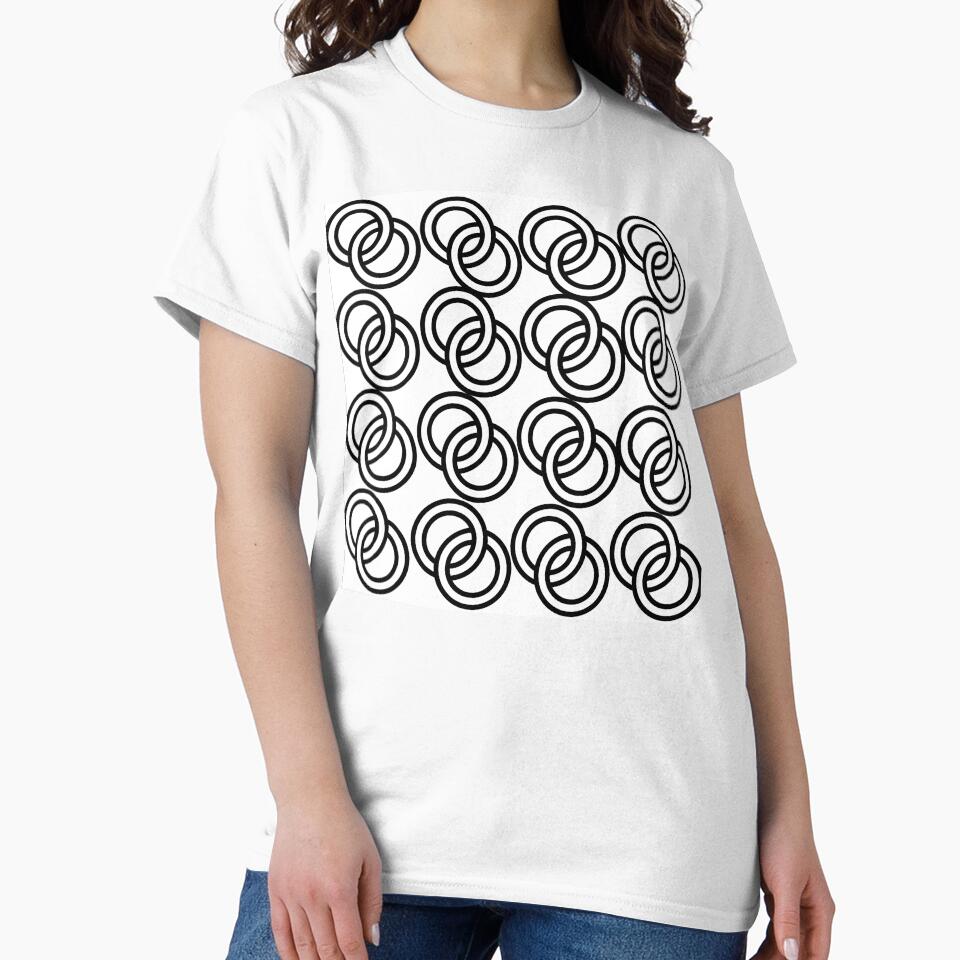 Black Overlapping Circles on White – Modern Geometric Pattern Design by Cultradesign