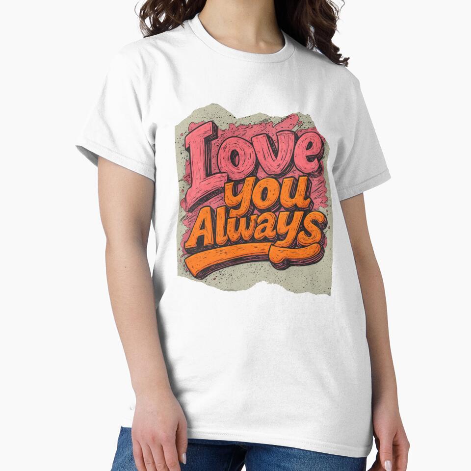 Retro 1970s Valentine Typography – Love You Always Groovy Design by crizzysketch