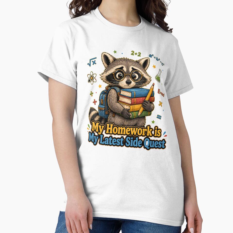 My Homework Latest Side Quest Funny Student Raccoon by chattsuede