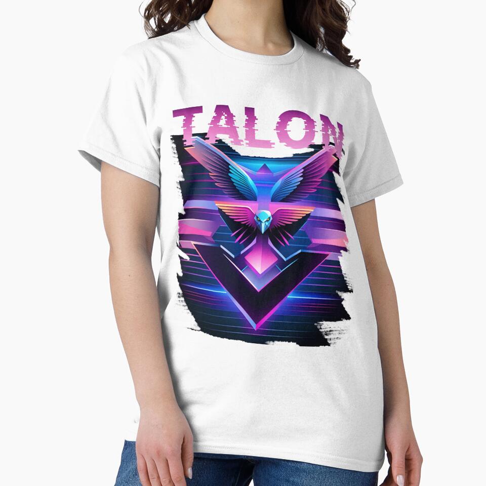Talon – Neon Cyberpunk Eagle Typography Poster | Futuristic Colorful Bird Art by Whisky1111