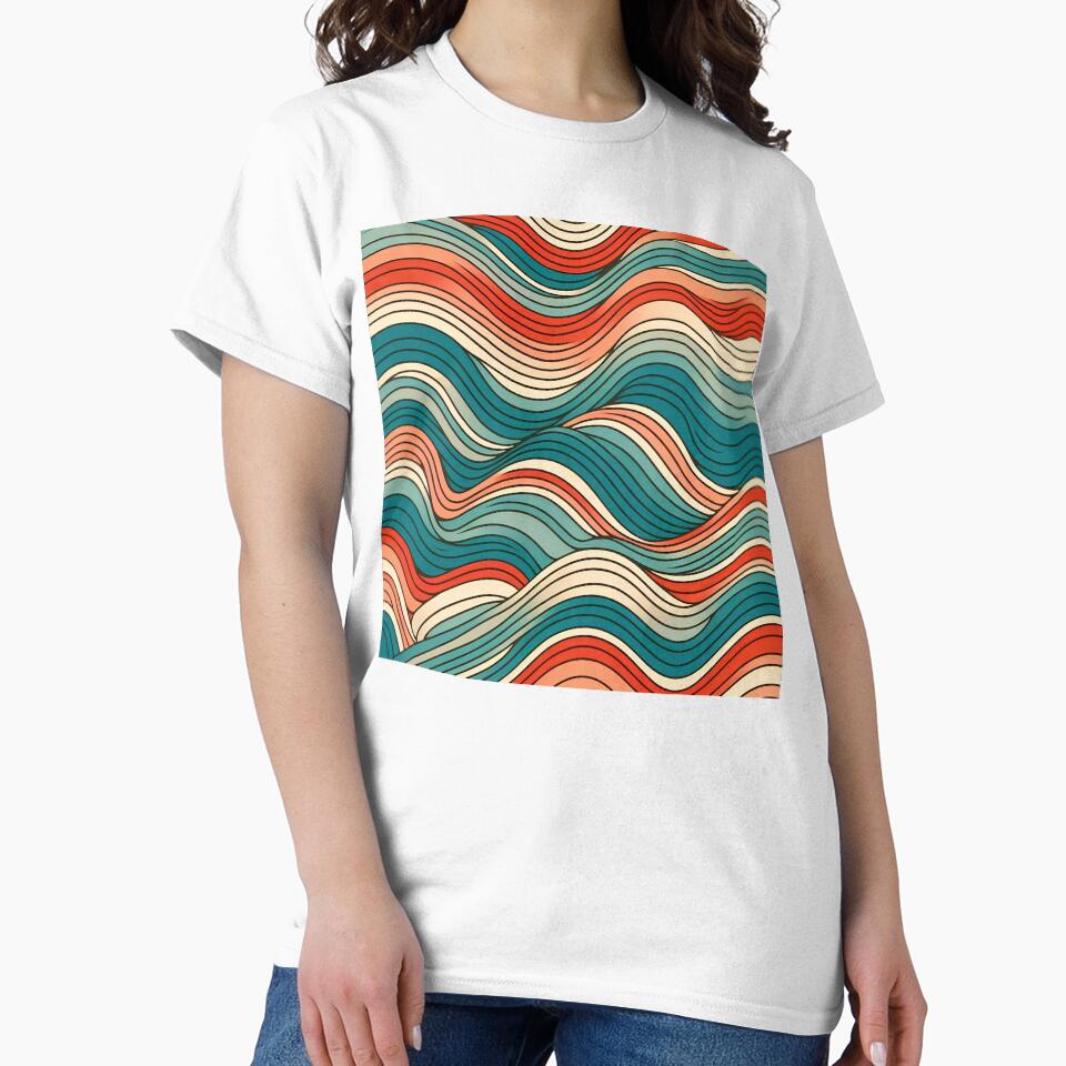 Vintage Retro Wave Abstract Art 70s & 80s Color Palette by RadiantFoxTees