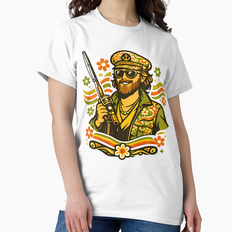 Groovy Captain Angler Retro Fishing Art by EimSol