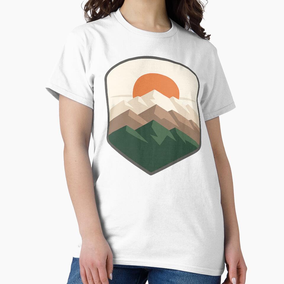 Minimal Mountain Sun Badge by Paninides