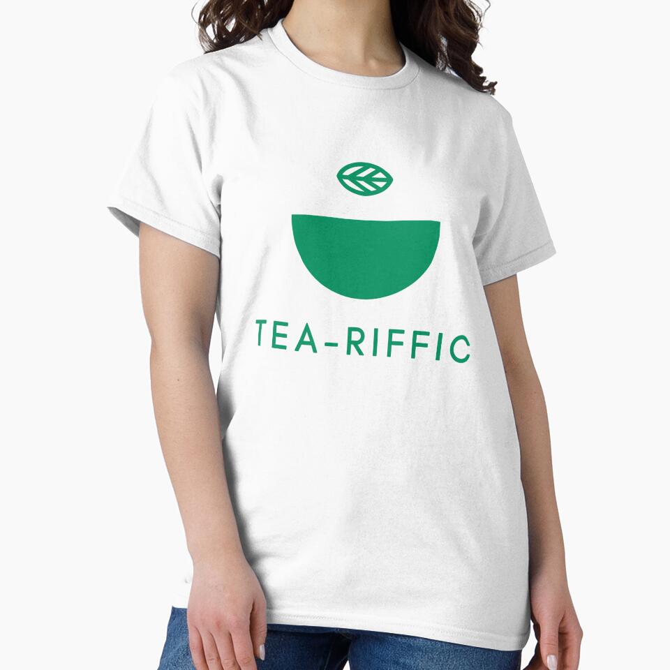 Tea-riffic Green Half Cup Matcha Pun by LekkieStudioArt