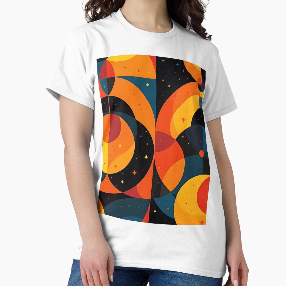 Solar Rhythm – Bauhaus Pop Art Sun & Moon Shapes by WhimsicalThredz