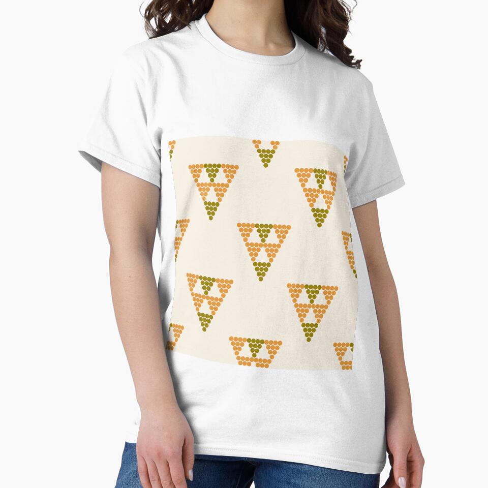 Dots in Geometric Triangle Shape – Soft Orange & Green Boho Tone by Cgraphy-space