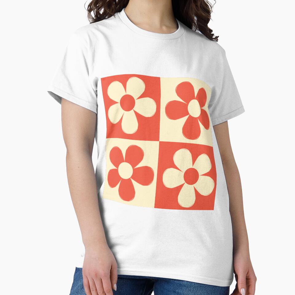Retro Orange  Flowers by happylilclouds