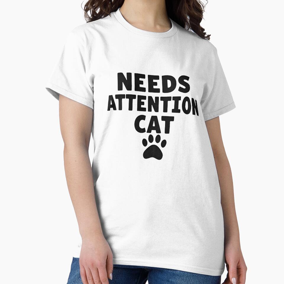 Needs Attention Cat – Funny Minimalist Design for Developers & Cat Lovers by FeelFreeStore