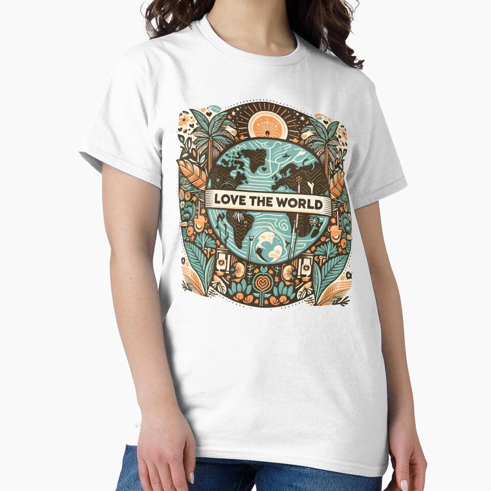 Love the World Earth Day Nature Illustration. by The-T-In-Retro