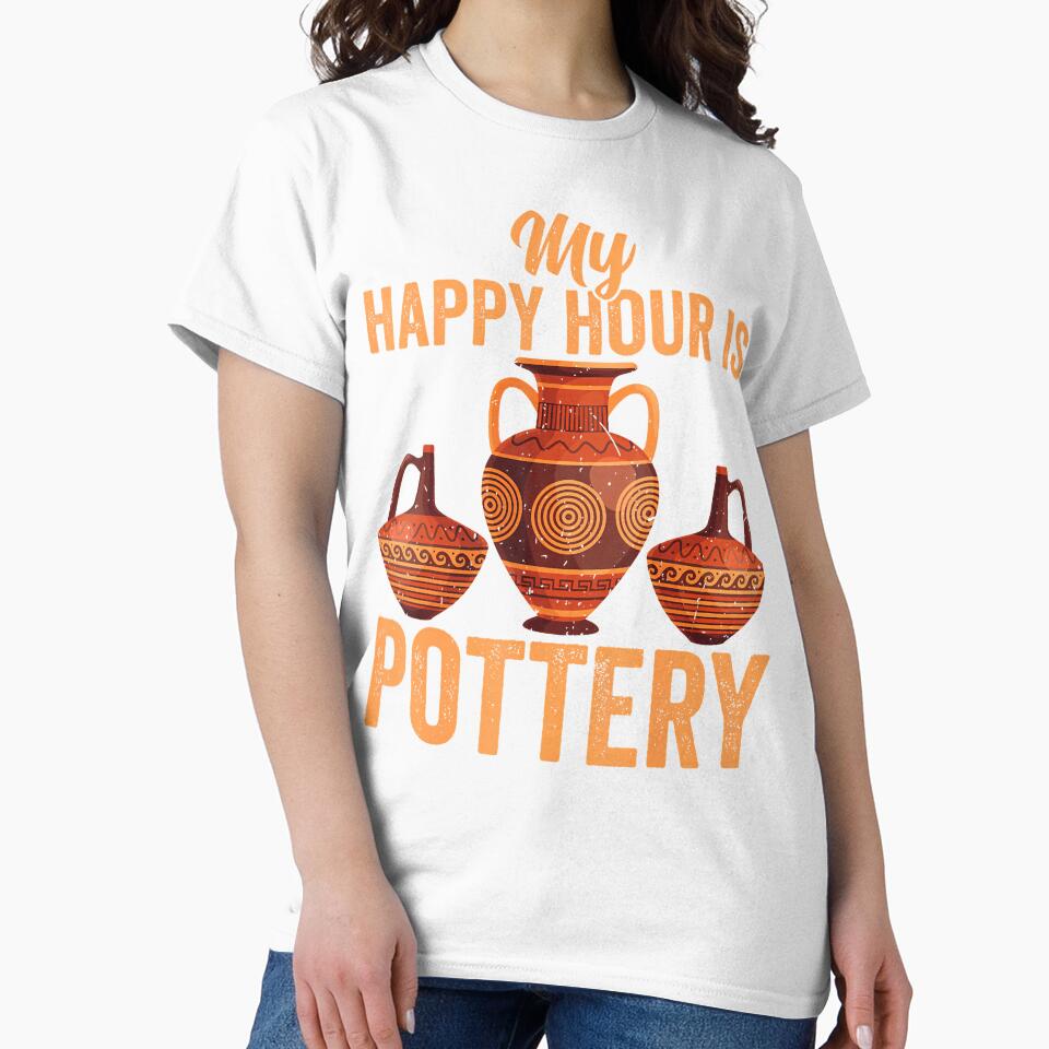 Clay Pottery My Happy Hour Is Pottery Ceramics Artist by SarahLorri