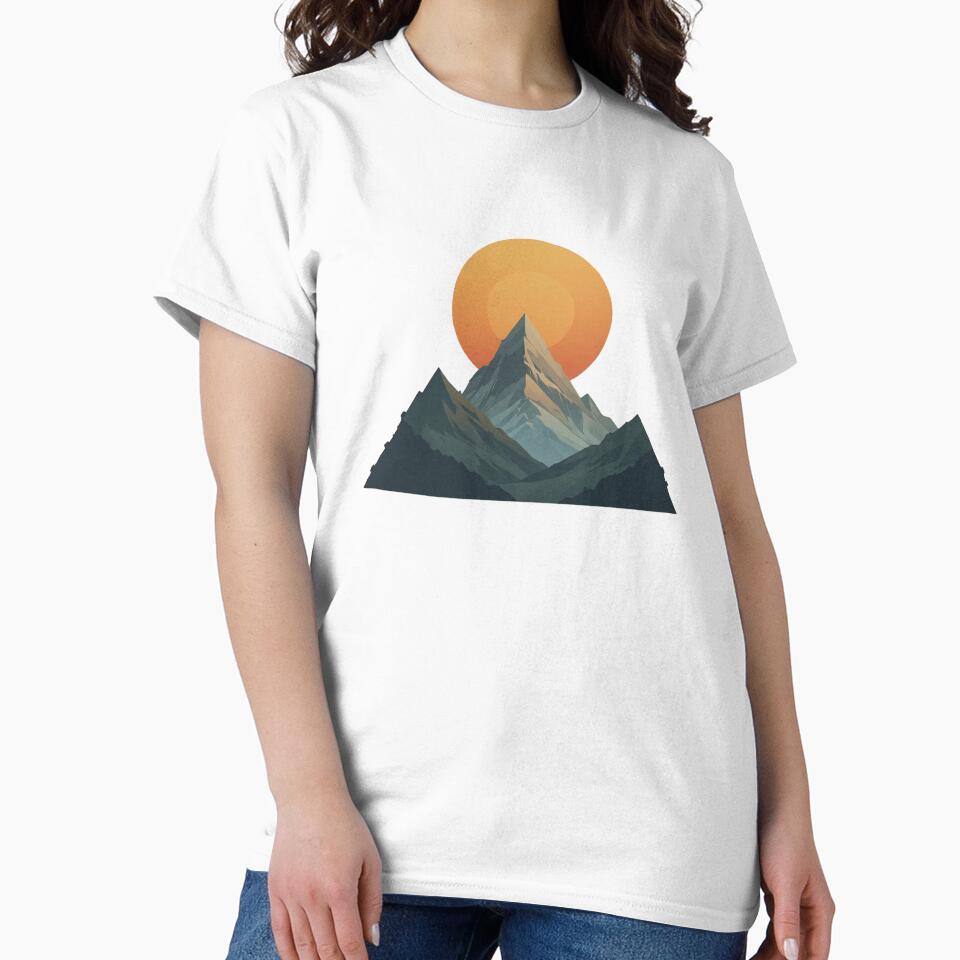 Majestic Mountain Sunset – Minimal Nature Art by AbhishekPanwar