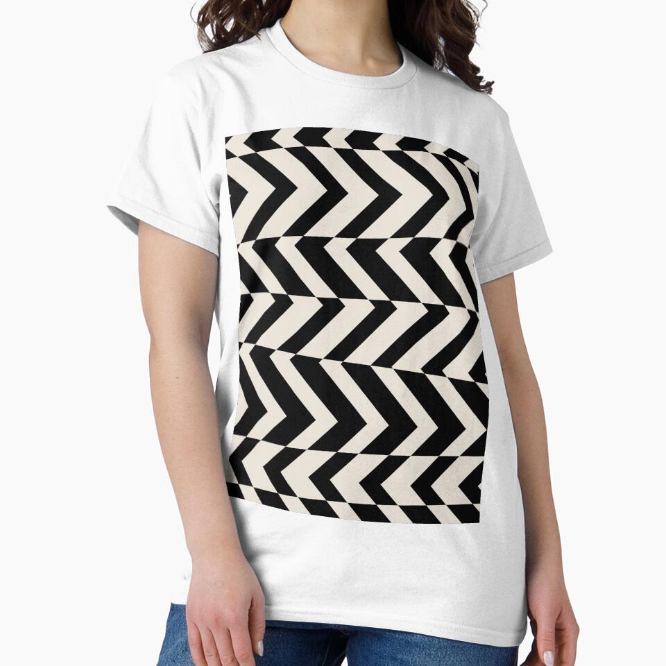 Black and Beige Chevron Horizontal Stripe Pattern Pairs DE 2022 Popular Color Crisp Muslin DE6212 by ColorOfTheYears