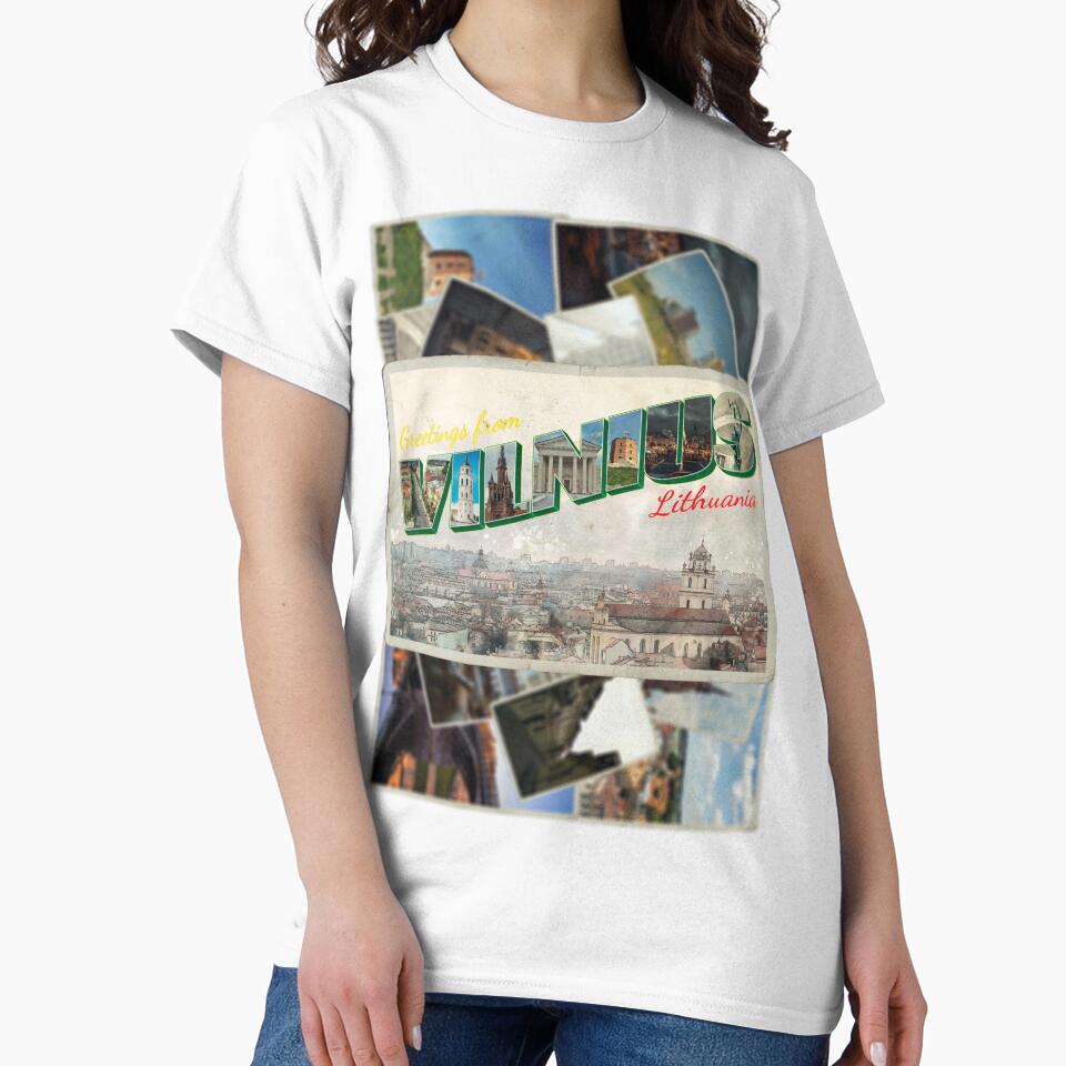 Greetings from Vilnius in Lithuania Vintage style retro souvenir by DeveloperProp0