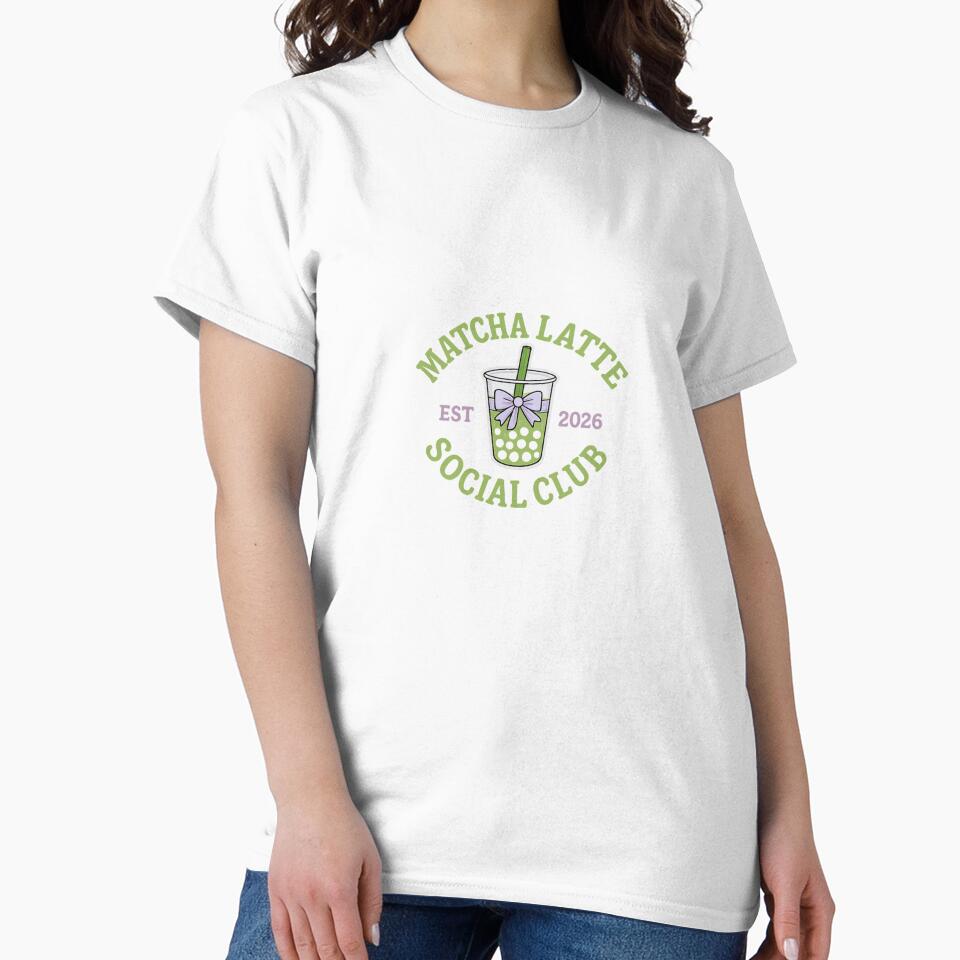 Matcha Latte Social Club Cute Boba Aesthetic Design by Aura.Creative