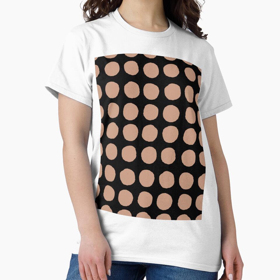 Black and Tan Abstract Polka Dot Pattern Pairs DE 2022 Popular Color Chinook Salmon DET456 by ColorOfTheYears