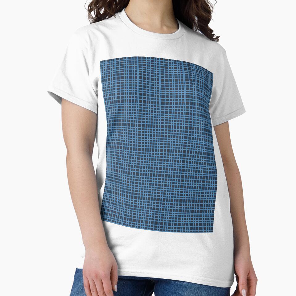 Fine Weave Retro Mid Century Modern Minimalist Woven Line Pattern in Double Winter Blue by kierkegaard