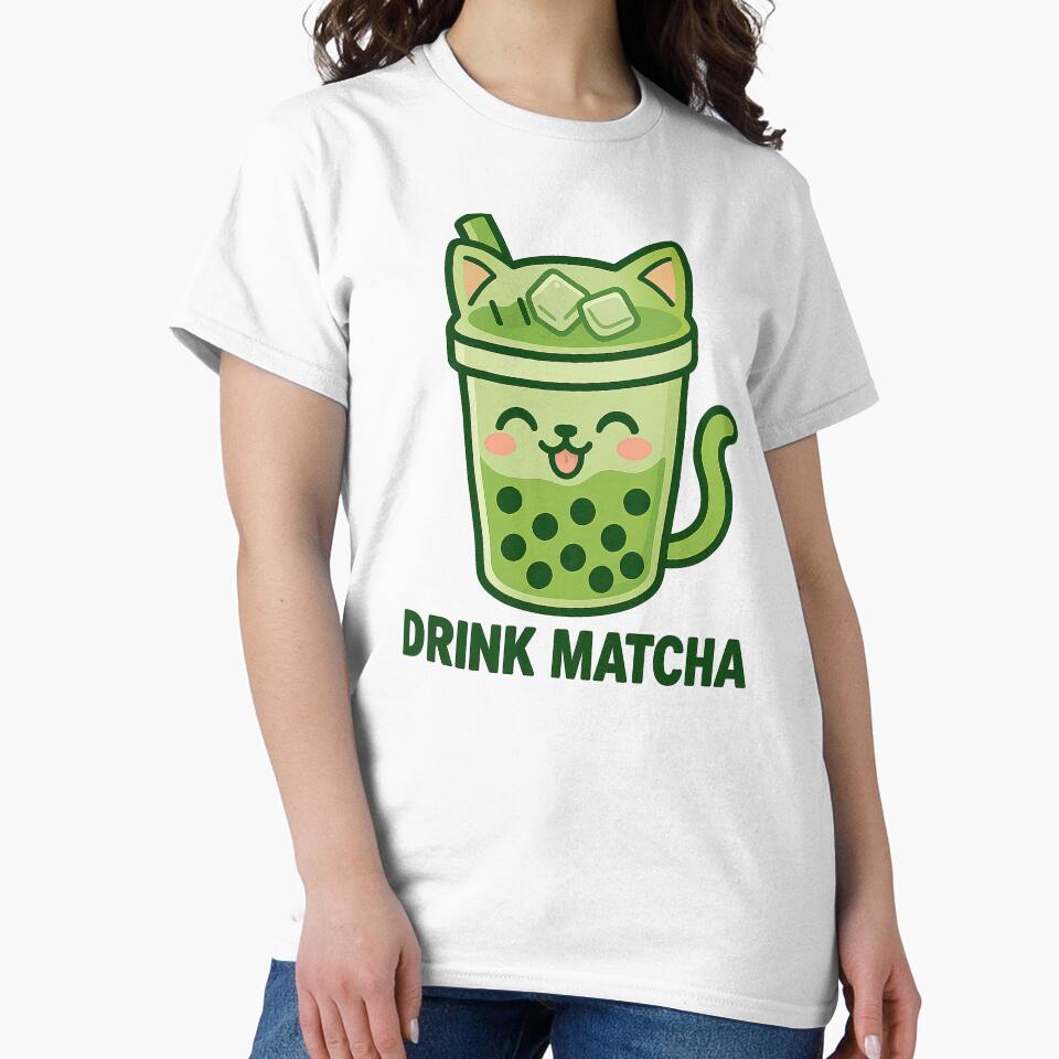 Matcha Bubble Tea Cat – Kawaii Neko Boba Drink by Asbiell