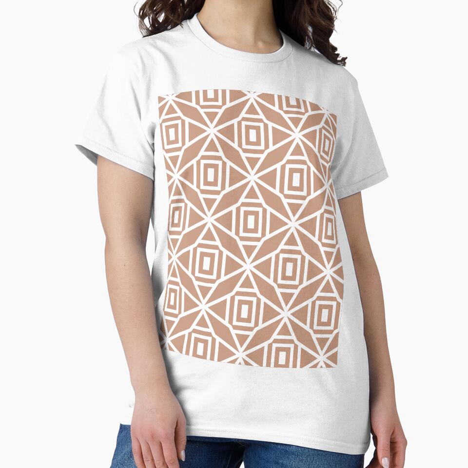 Tan and White Diamond Rectangle Shape Pattern Pairs DE 2022 Popular Color Chinook Salmon DET456 by ColorOfTheYears