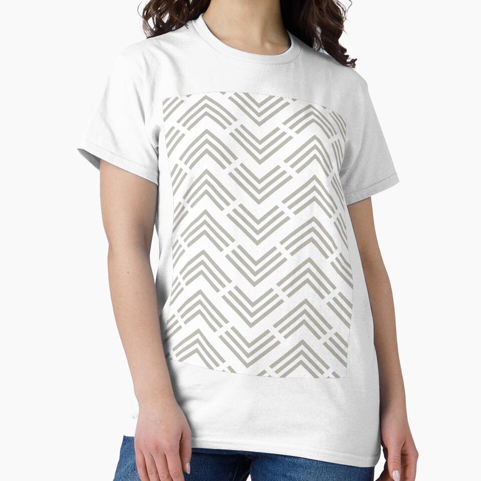 Taupe and White Chevron Rhombus Arrow Pattern Pairs DE 2022 Trending Color Reclaimed Wood DET625 by ColorOfTheYears