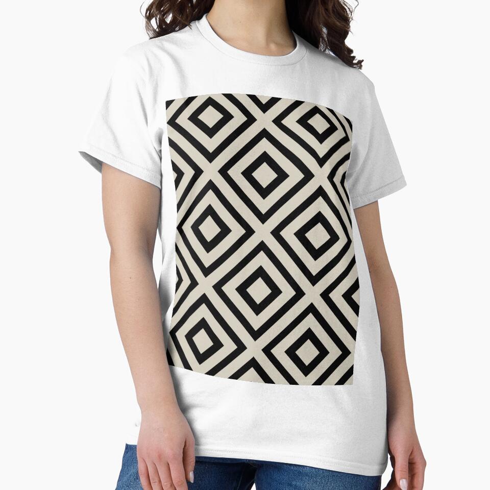 Black and Beige Tessellation Line Pattern 40 Pairs DE 2022 Trending Color Bay Salt DET642 by ColorOfTheYears