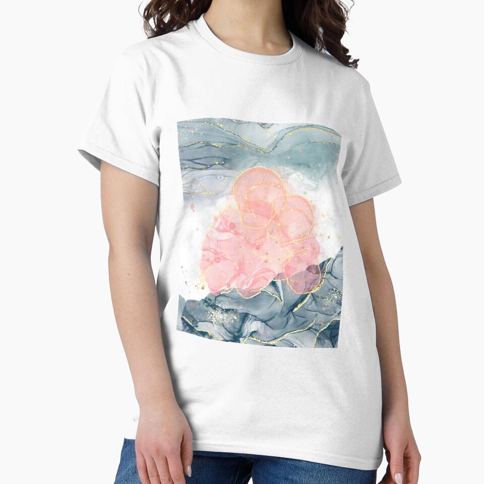 Grey Marble w/ Pink Alcohol Ink by MindedInc