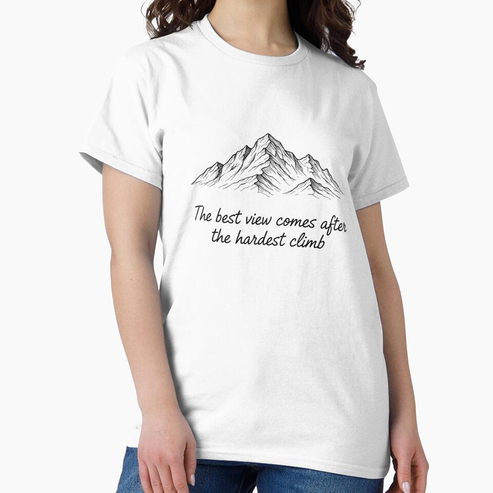 Best View  After Hardest  Climb  Mountain  Line Art by MofazStyle