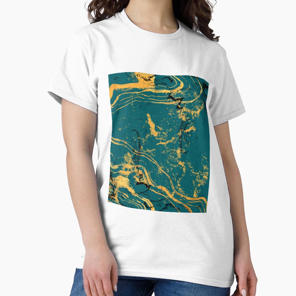 Dark Teal Marble w/ Black and Gold by MindedInc