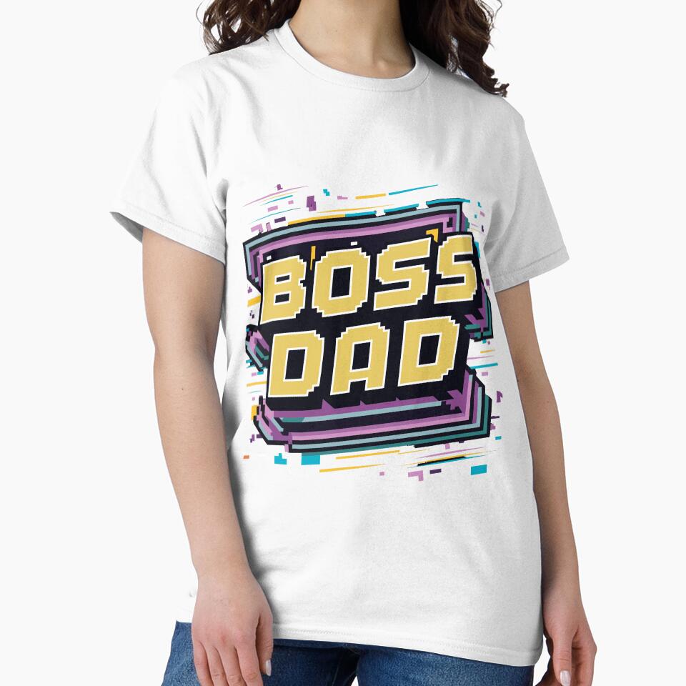 Boss Dad Retro Video Game Cover: Pixel Art Edition Father's Day Gift by HahaHandlesHub