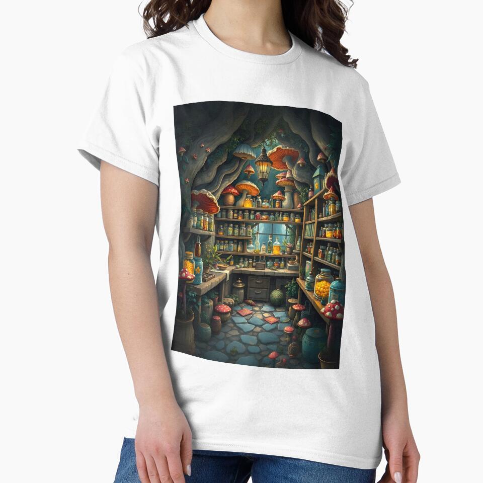 Quaint Apothecary Nestled Within A Vibrant Mushroom Forest by Wiss2Arts