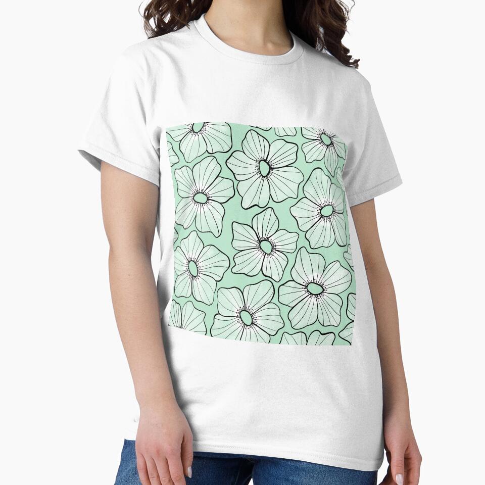 White Anemone - Green by PaintdFoxStudio